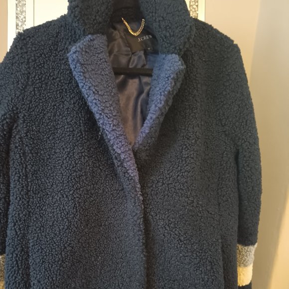 Blue and white mixed colorblock teddy coat - Picture 2 of 5